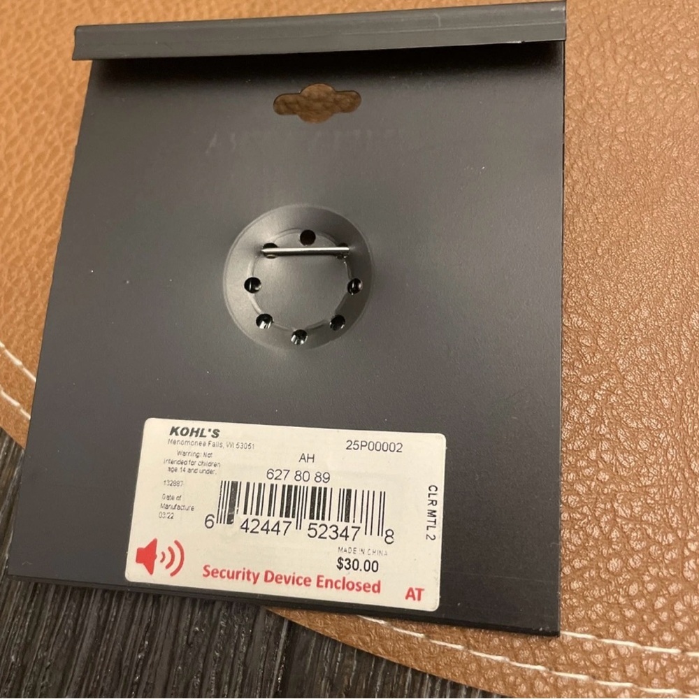 Kohl's Black Carded Accessory Backing - Picture 2 of 2